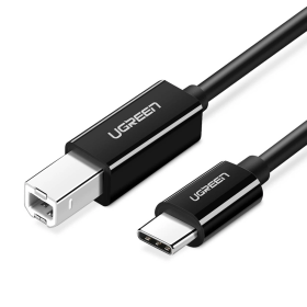 Ugreen kabel przew��d do drukarki USB-C - USB-B 480Mb/s 2m czarny (US241)