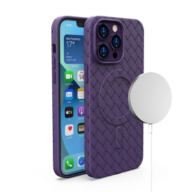 Plecione etui MagSafe Woven Case do iPhone 15 Pro - fioletowe
