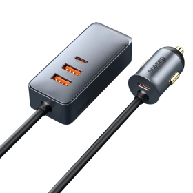 Ładowarka samochodowa Baseus Share Together 120W wieloportowa 2x USB-A + 2x USB-C - szara