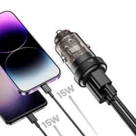 Ładowarka Tech-Protect CC30W samochodowa USB-C PD 30W / USB-A QC 3.0 - czarna