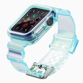 Silikonowa opaska pasek bransoleta bransoletka etui Strap Light Set do zegarka Apple Watch 42 mm - niebieska