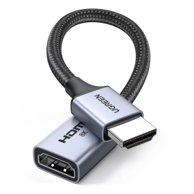 Kabel Ugreen HD165 HDMI (męski) / HDMI (żeński) 8K 0.15m - szary