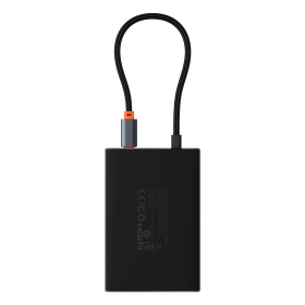 Hub USB-C 8w1 Baseus PioneerJoy HDMI 4K@60Hz + HDMI 4K@30Hz + DisplayPort 8K@30Hz + VGA + 2 x USB-A 3.0 + 2 x USB-C - szary