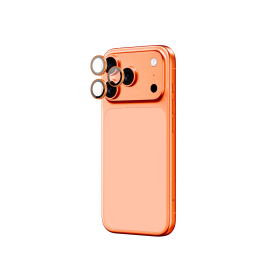 Szkło na aparat AMAZINGTHING Lens Glass na iPhone 17 Pro / Pro Max - z pomarańczową ramką