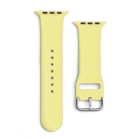 Silikonowa opaska Silicone Strap APS do Apple Watch 42 / 44 / 45 mm pasek bransoleta do zegarka - żółta