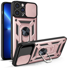 Hybrid Armor Camshield etui iPhone 13 Pro Max pancerny pokrowiec z osłoną na aparat różowe