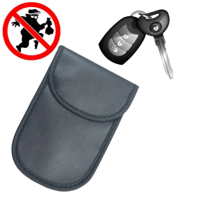 Etui antykradzieżowe na klucze samochodowe blokujące fale radiowe pokrowiec Keyless Faraday Box klatka Faradaya 14 cm z 10 cm czarny