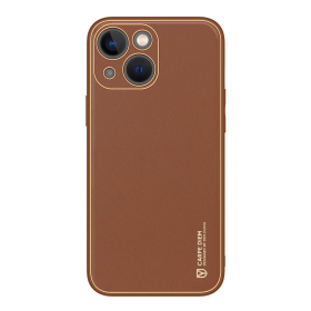 Dux Ducis Yolo etui iPhone 14 Plus elegancki pokrowiec ze skóry ekologicznej brązowy