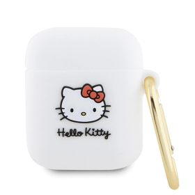 Hello Kitty Silicone 3D Kitty Head - Etui AirPods 1/2 gen (biały)