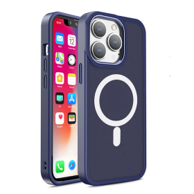 Magnetyczne etui z MagSafe Color Matte Case do iPhone 15 Pro Max - granatowe