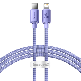 Kabel Baseus CAJY000205 Lightning - USB-C PD 20W 480Mb/s 1,2m - fioletowy