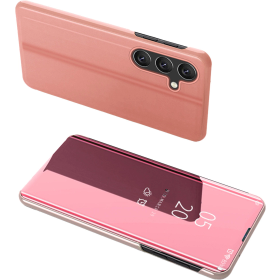 Clear View Case etui do Samsung Galaxy A24 4G pokrowiec z klapką różowe