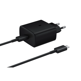 Ładowarka sieciowa Samsung EP-TA845EWE 45W z kablem USB-C Samsung EP-DW767JWE 45W 1,8m (OOB Bulk - opakowanie zastępcze) - czarna