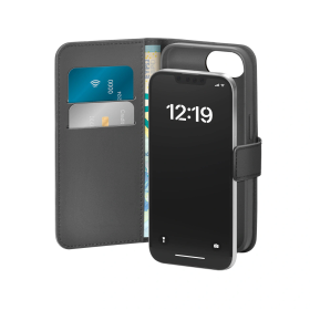 Etui z ekoskóry Puro Booklet Case z klapką i portfelem do iPhone 16e/17e - czarne