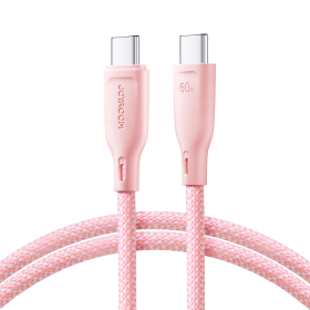 Kabel Joyroom Multi-Color Series S-A34 USB-C / USB-C PD 60W 1m - różowy