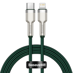 Kabel USB-C do Lightning Baseus Cafule, PD, 20W, 1m (zielony)