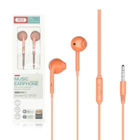 Słuchawki przewodowe XO EP28 jack 3,5mm douszne pomarańczowe
