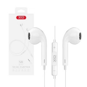 Słuchawki przewodowe XO S8 jack 3.5mm douszne białe