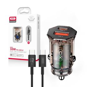 XO ładowarka samochodowa CC50 PD 30W QC 24W Dymiona + Kabel USB-C/USB-C