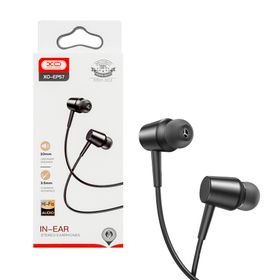 Słuchawki przewodowe XO EP57 jack 3.5mm dokanałowe czarne