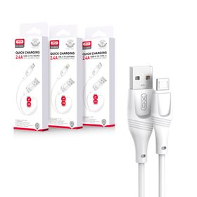 Kabel XO NB238 USB - microUSB 1,0 m 2,4A biały