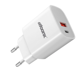 MOONX ładowarka sieciowa MC04 PD 20W 1xUSB-C + 1xUSB QC3.0 Biały