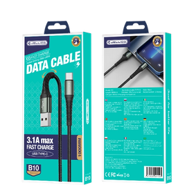 JELLICO kabel - B10 USB-C 3.1A 1m czarny