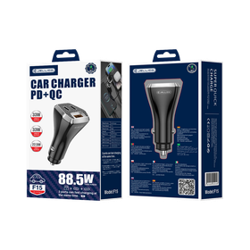 JELLICO ładowarka samochodowa - F15 PD 88,5W 2x USB-C + USB-A QC3.0 czarna
