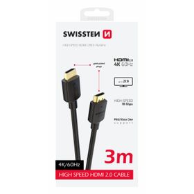 SWISSTEN Kabel HDMI 2.0 4K 60Hz 3m czarny
