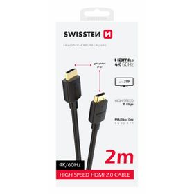 SWISSTEN Kabel HDMI 2.0 4K 60Hz 2m czarny