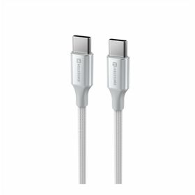 SWISSTEN TEXTILE II Kabel w oplocie USB-C / USB-C 3A 60W 1,5m biały