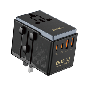 Ładowarka / Adapter podróżny Dudao A65Pro 65W EU / US / JP / AUS / UK 2x USB-C 2x USB-A - czarny