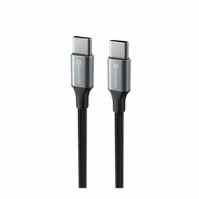 SWISSTEN TEXTILE II Kabel w oplocie USB-C / USB-C 3A 60W 1,5m czarny