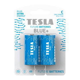 Bateria cynkowo-węglowa TESLA C/R14/1,5V 2szt BLUE+
