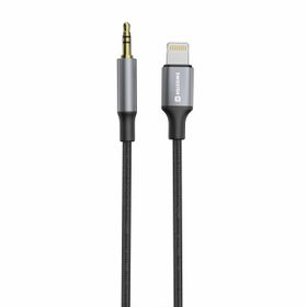 SWISSTEN Kabel w oplocie AUX Audio Adapter Lightning - 3,5 mm Jack 1,5 M czarny