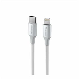 SWISSTEN TEXTILE II Kabel w oplocie USB-C / Lightning 3A 30W 1,5m biały