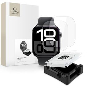 FOLIA HYDROŻELOWA TECH-PROTECT SUPREME SET+ 2-PACK APPLE WATCH 10 / 11 (42 MM) CLEAR
