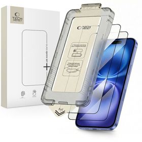SZKŁO HARTOWANE TECH-PROTECT QUICK SET+ 2-PACK IPHONE 15 / 16 BLACK