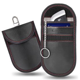 KLATKA FARADAYA TECH-PROTECT KLR100 POUCH KEYLESS RFID SIGNAL BLOCKER CASE BLACK/RED