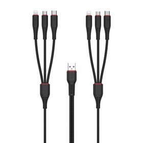 XO KABEL NB196 6w1 USB-C/LIGHTNIGN/MICRO czarny 1,2m + 2,5m