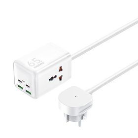 Ładowarka sieciowa REMAX GAN POWER STRIP 65W RP-U157 2xUSB+2xUSB-C 1.5M WHITE