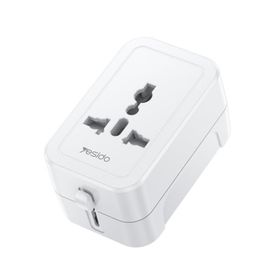 Yesido MC32 Uniwersalny Adapter UK/EU/US /AUS Max 6A, WHITE / BIAŁY