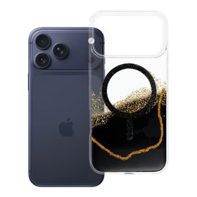 Etui na iPhone 17 Pro Max / 18 Pro Max (low camera edge) Golden zgodne z MagSafe czarne