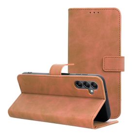 Etui z klapką na Samsung A14 4G / A14 5G Tender Book brązowe