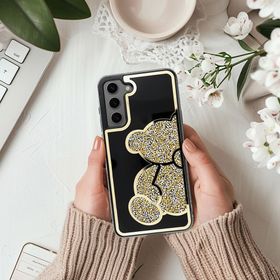 Futerał do Samsung A17 Teddy Bear złoty