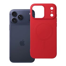 Etui na iPhone 17 Pro Max / 18 Pro Max (low camera edge) Silicone Mag Cover zgodne z MagSafe (big hole) czerwone