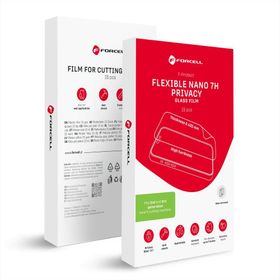 Folia hybrydowa nano glass do cięcia do plotera 2 i 3 gen. Forcell F-Protect Flexible NANO 7H PRIVACY 196 x 125 mm 25 sztuk