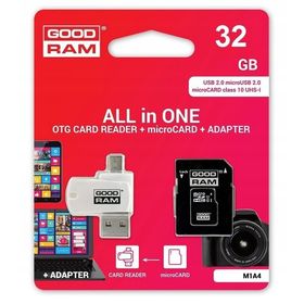 GOODRAM czytnik kart pamięci USB A + Micro USB ALL IN ONE M1A4 + karta microSD 32GB z adapterem