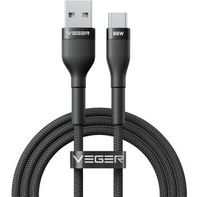 Kabel USB A do Typ C VEGER PD 11V 6A 66W AC04 1,2 m czarny