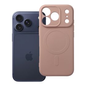 Etui na iPhone 17 Pro / 18 Pro (low camera edge) Silicone Mag Cover zgodne z MagSafe (camera protection) różowe